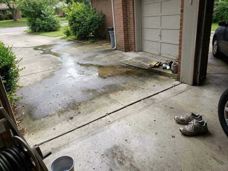 After: Driveway Leveling: the same slab, lifted back to grade