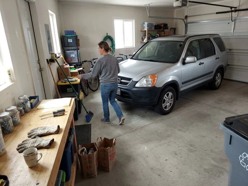 Garage floor lifted level with the threshold and the door sealing flush again