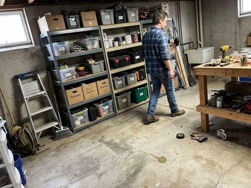 Level basement floor back in normal use with storage returned to position