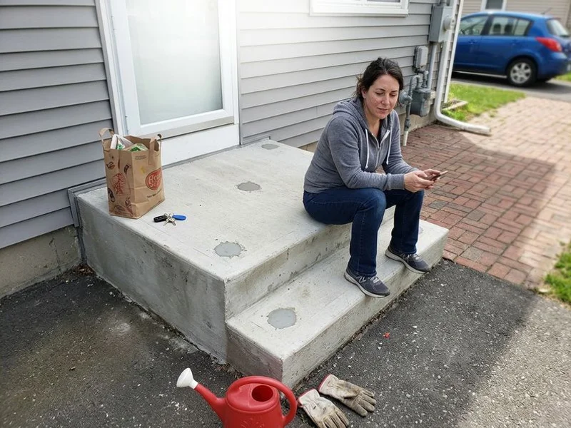 After: Step & Stoop Lifting: the same slab, lifted back to grade