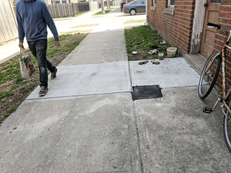 After: Walkway Leveling: the same slab, lifted back to grade
